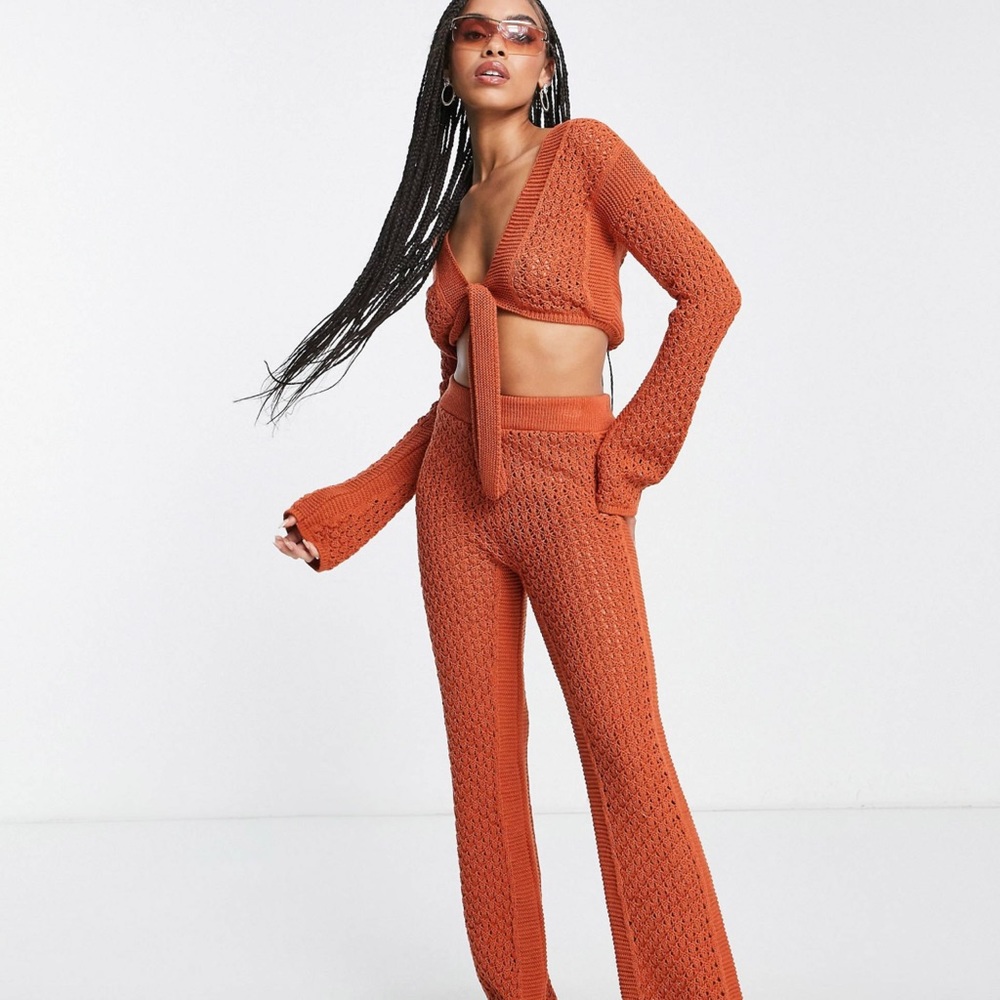 Asos knit crotchet two piece set